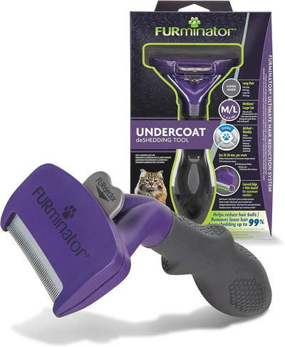 FURMINATOR Outil de Toilettage Pour Chat de Grande Taille à Poils Longs Noir