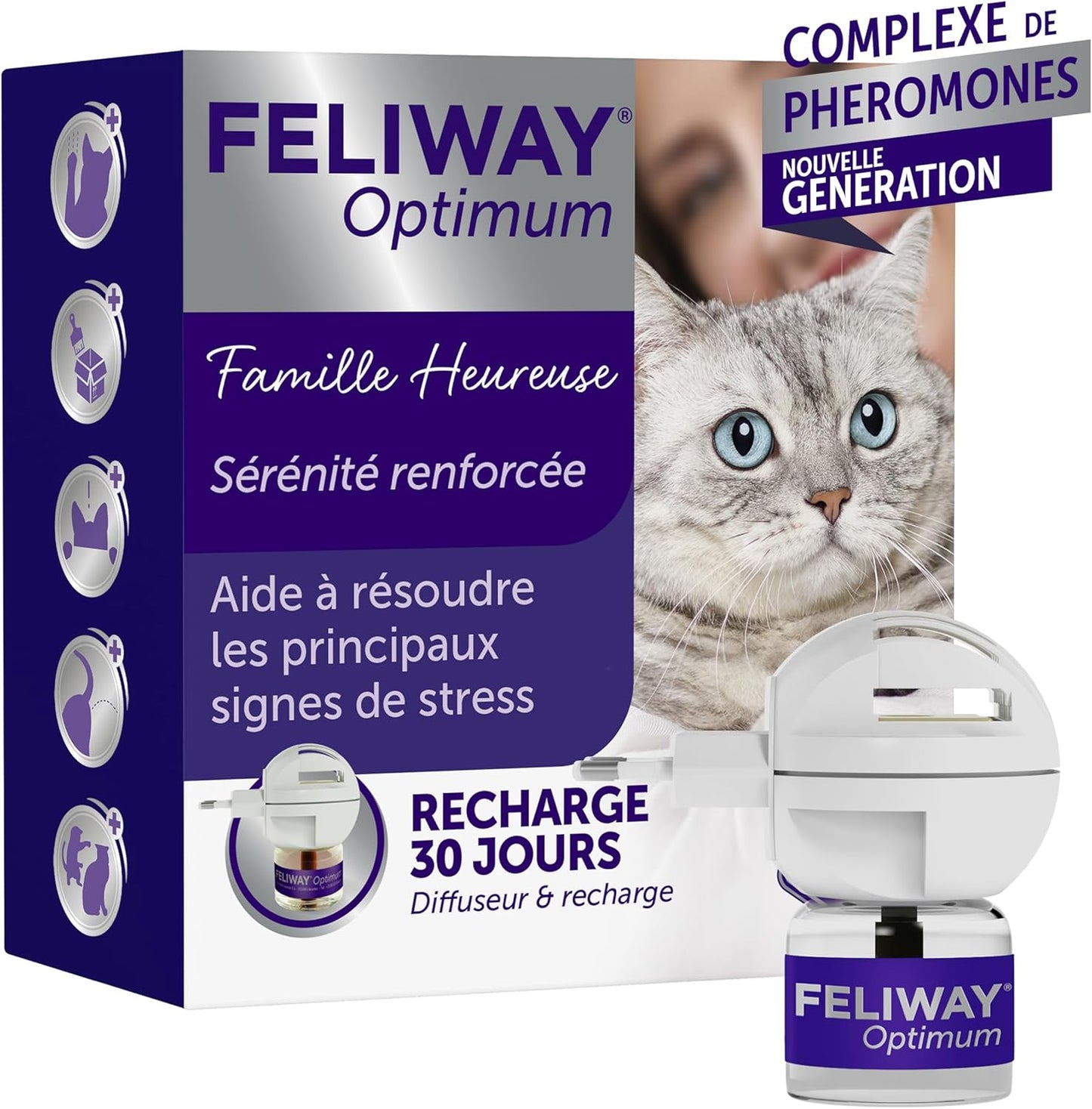 FELIWAY Optimum Diffuseur Anti-Stress pour Chat Kit Complet 30 Jours