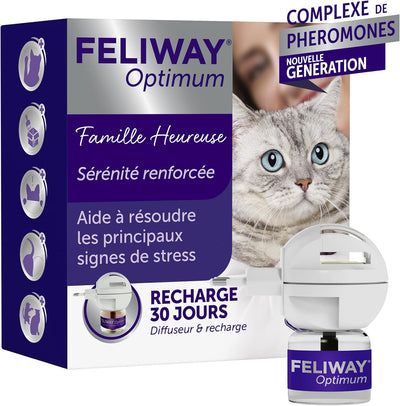FELIWAY Optimum Diffuseur Anti-Stress pour Chat Kit Complet 30 Jours