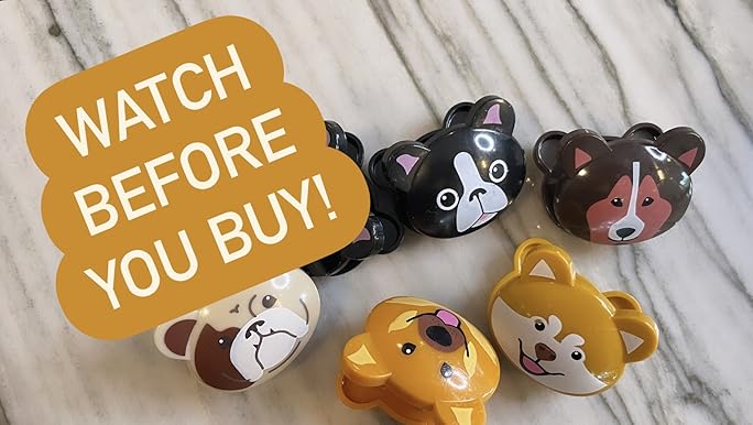 KIKKERLAND Doggie Bag Clips Set de 6 pinces à sachets chiens saucisses