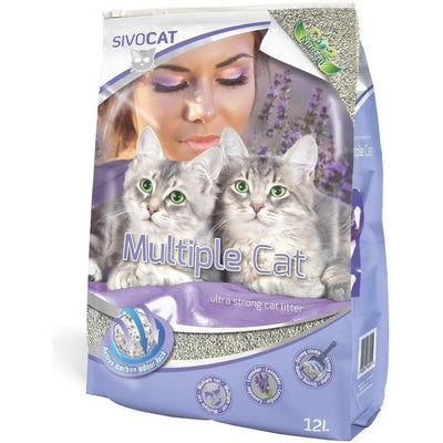 SIVOCAT Multiple Cat Litière Agglomérante Charbon Actif Lavande 12L