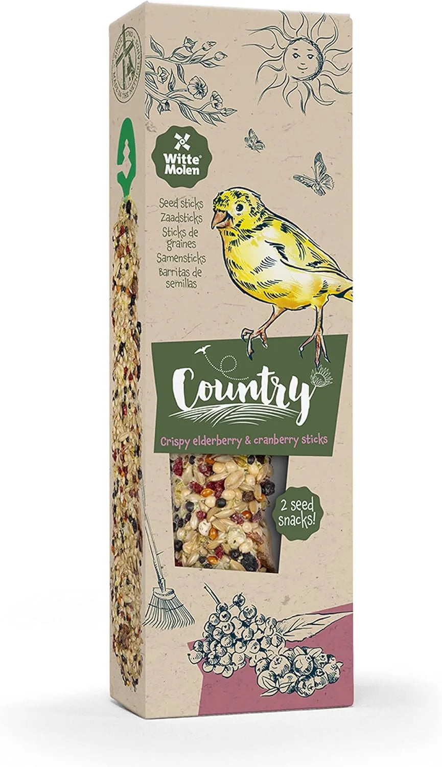 WITTE MOLEN Country Sticks Canari Sureau & Canneberge 2 Sticks 60g