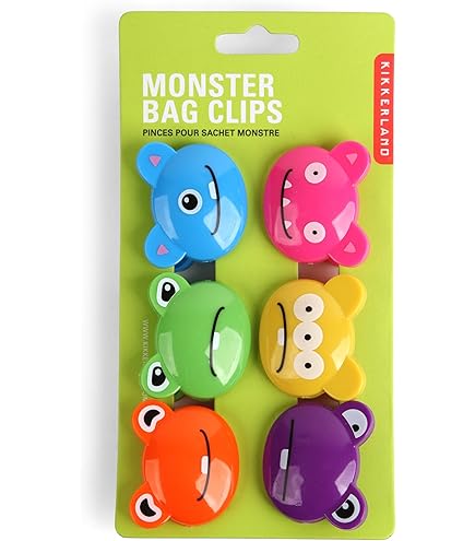 KIKKERLAND Doggie Bag Clips Set de 6 pinces à sachets chiens saucisses