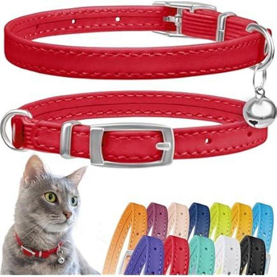 MON AMI LUKI Collier Feutrine Pompon et Grelot Chat Rouge/Noir/Rose