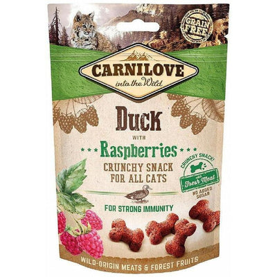 CARNILOVE Crunchy Snack Canard & Framboises Friandises Croquantes pour Chat 50g