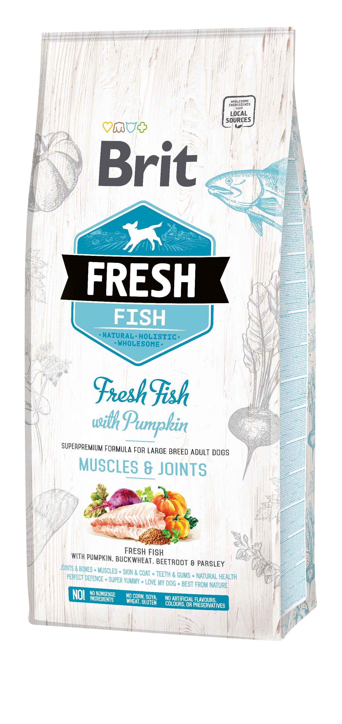BRIT Fresh Fish with Pumpkin Adult Large Muscles & Joints 2.5kg