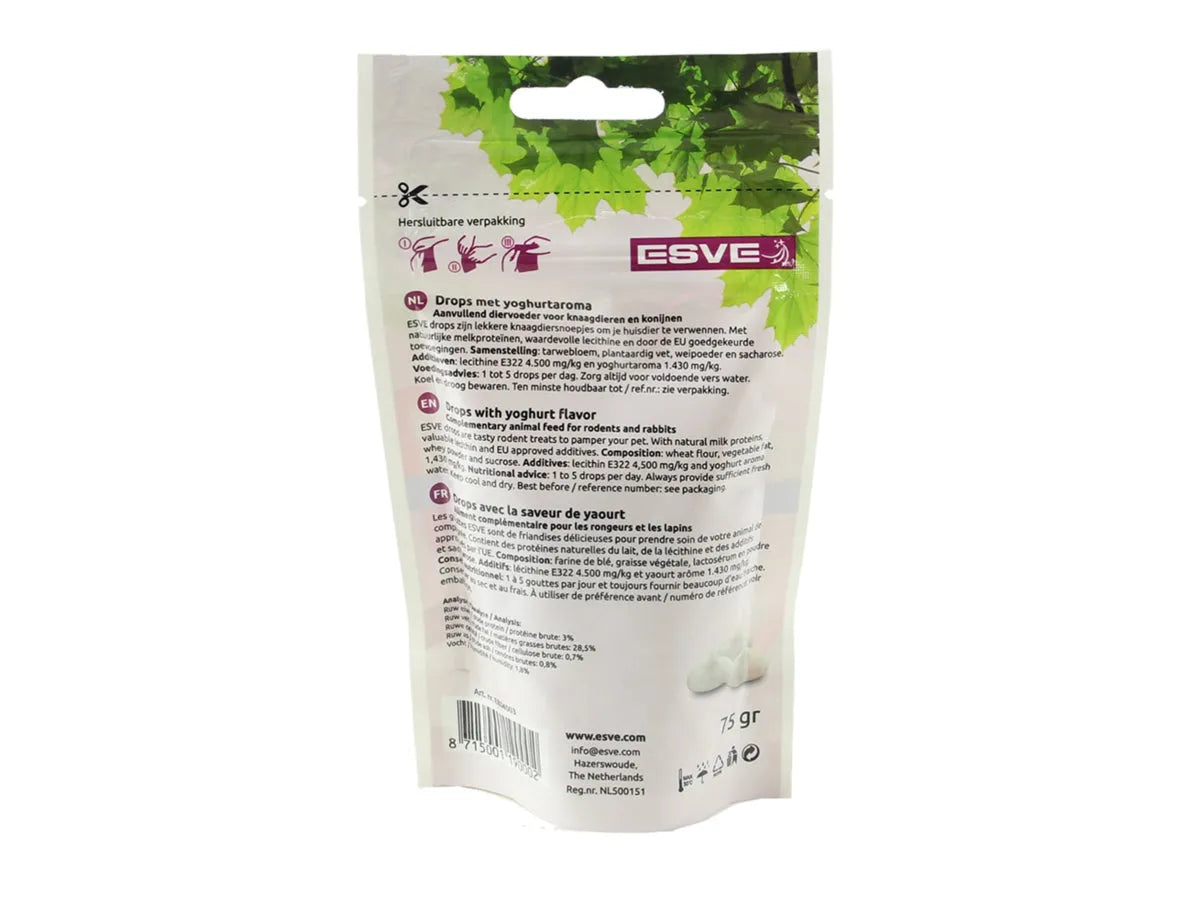 VADIGRAN ESVE Drops Yaourt Friandises pour Rongeurs 75g