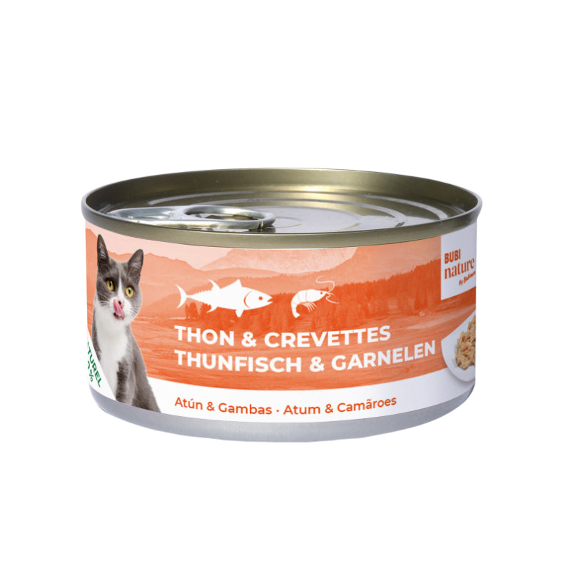 BUBI NATURE Thon & Crevettes 140g - Aliment Humide pour Chat