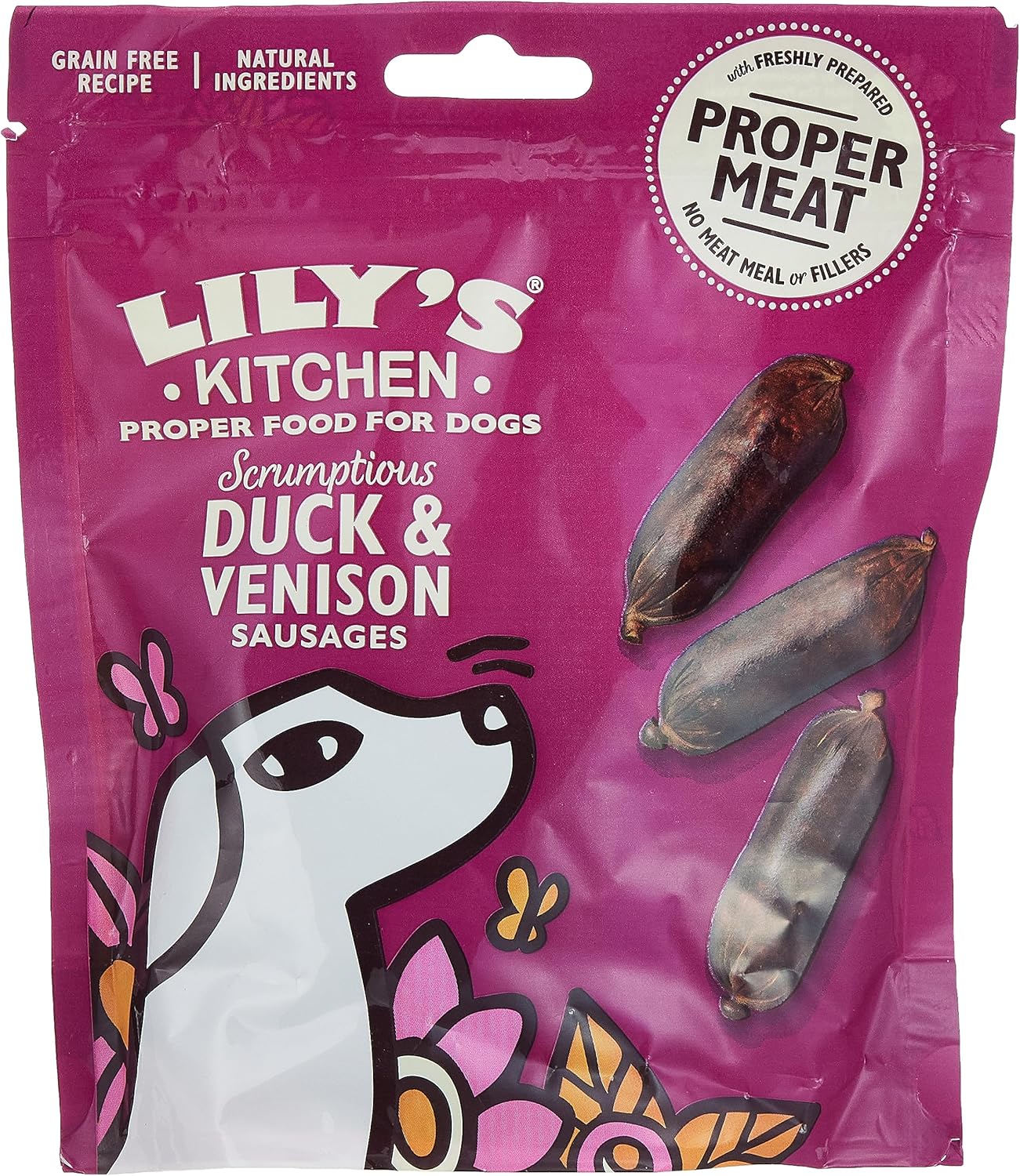 LILY'S KITCHEN Mini Saucisses Canard et Chevreuil Friandises pour Chien 70g