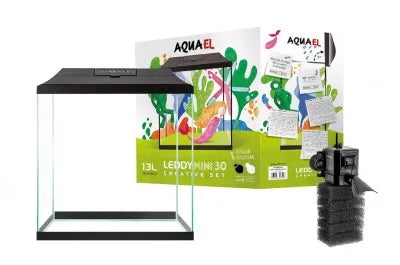 AQUAEL Aquarium Set Leddy Mini 30 Noir 13L