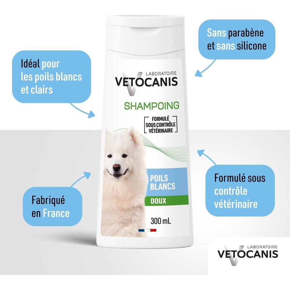 ZOOMALIN Shampoing 2 en 1 chien spécial poil blanc 300ml