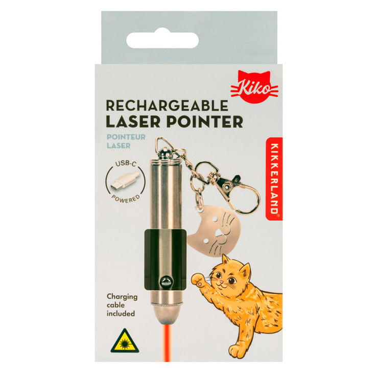 KIKKERLAND Kiko Rechargeable Pounce&Play Laser pour Chats 3 Modes 5 Formes Rechargeable