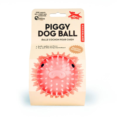 KIKKERLAND Piggy Dog Ball Balle pour Chien Parfumée Bacon Squeak Long 9cm
