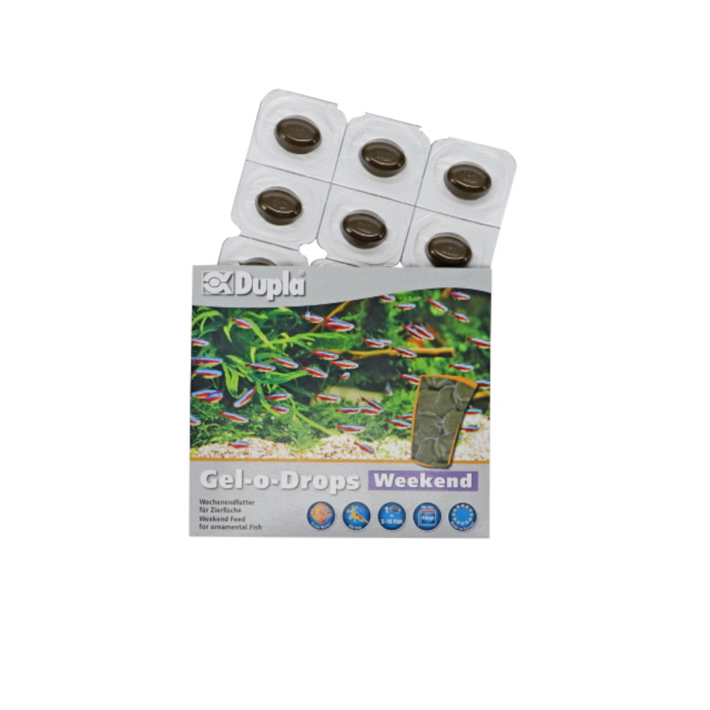 HOBBY-DOSHE AQUARISTIK Dupla Gel-o-Drops Weekend Nourriture en gel pour poissons tropicaux 12x2g