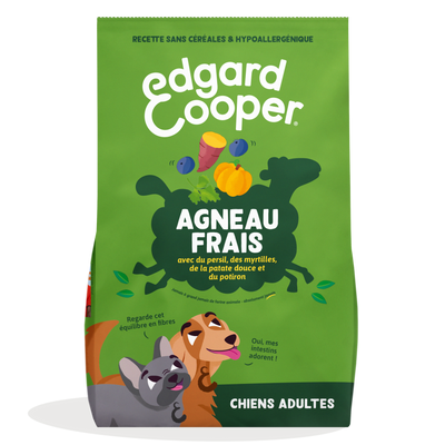 EDGARD & COOPER Croquettes Sans Céréales Agneau Frais pour Chien Adulte 2,5kg