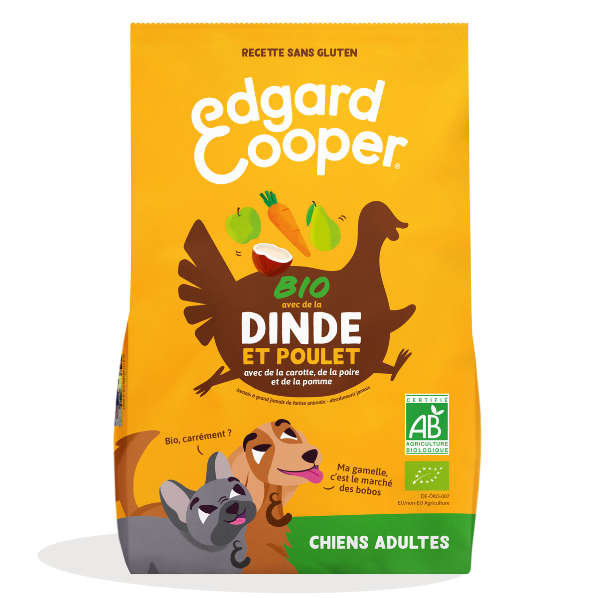 EDGARD & COOPER Croquettes Bio Chien Adulte Dinde & Poulet Biologiques 2,5 kg