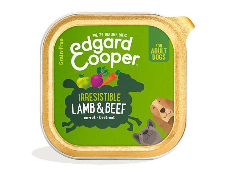 EDGARD & COOPER Pâtée Sans Céréales Chien Adulte Agneau & Bœuf 300 g (barquette)