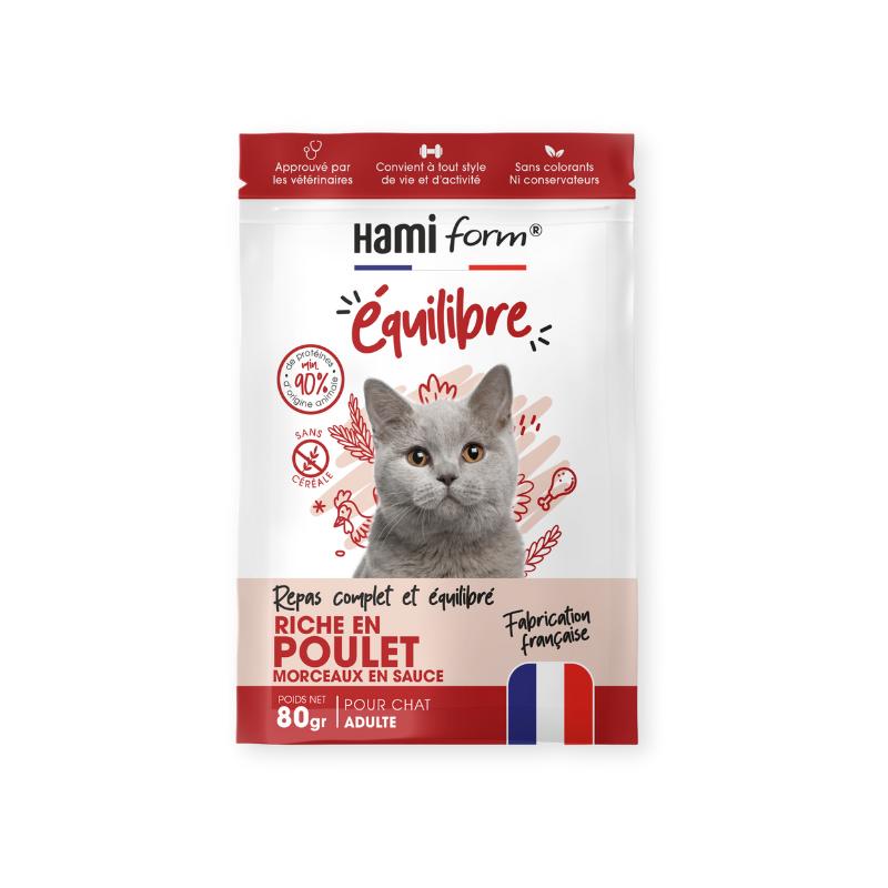 HAMIFORM Pack Repas Complet Poulet Stérilisé Sans Céréales Chat 10x80g