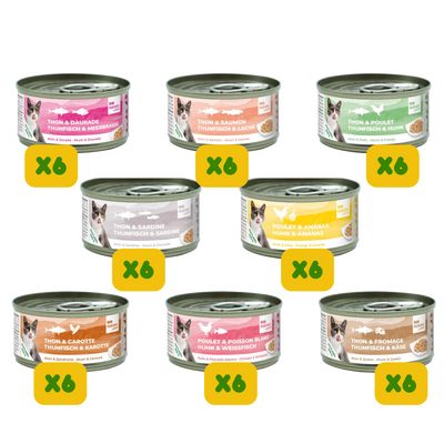 Malin Bundle Bubi Nature X48 – Pack 48 Boîtes Pâtées Chat Assorties Sans Céréales