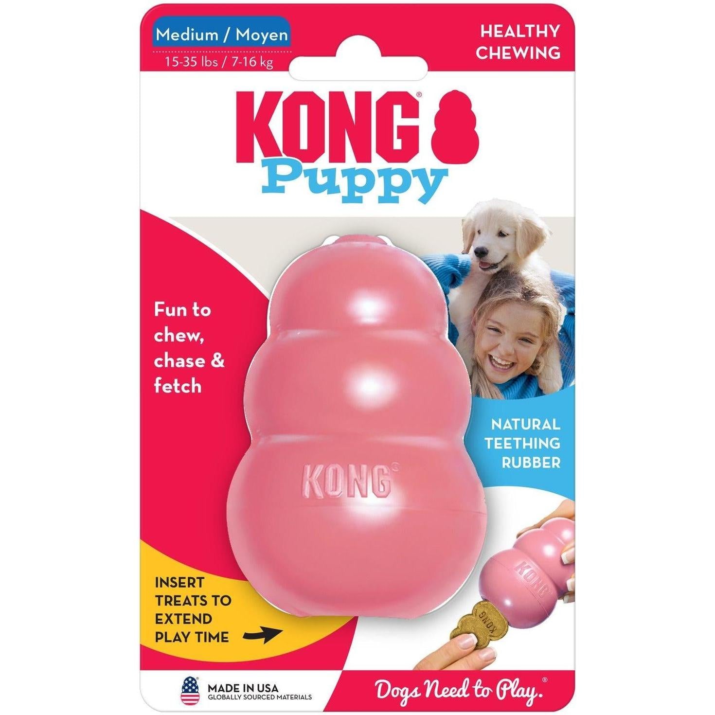 KONG Puppy Petit Jouet pour Chiot en Caoutchouc Naturel Small