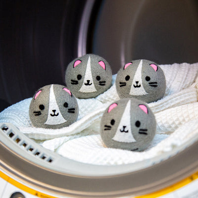 KIKKERLAND Cat Dryer Buddies Boules de Lessive en Laine pour Sèche-Linge Chat Lot de 4