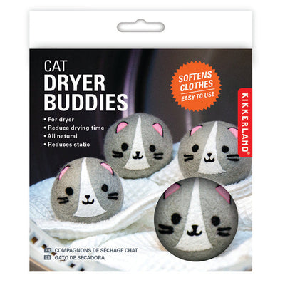 KIKKERLAND Cat Dryer Buddies Boules de Lessive en Laine pour Sèche-Linge Chat Lot de 4