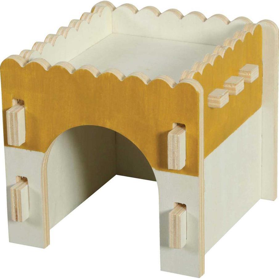 ZOLUX Maison en bois Cosy+ S Souris, Hamster et Rat Bois FSC Plaid polaire