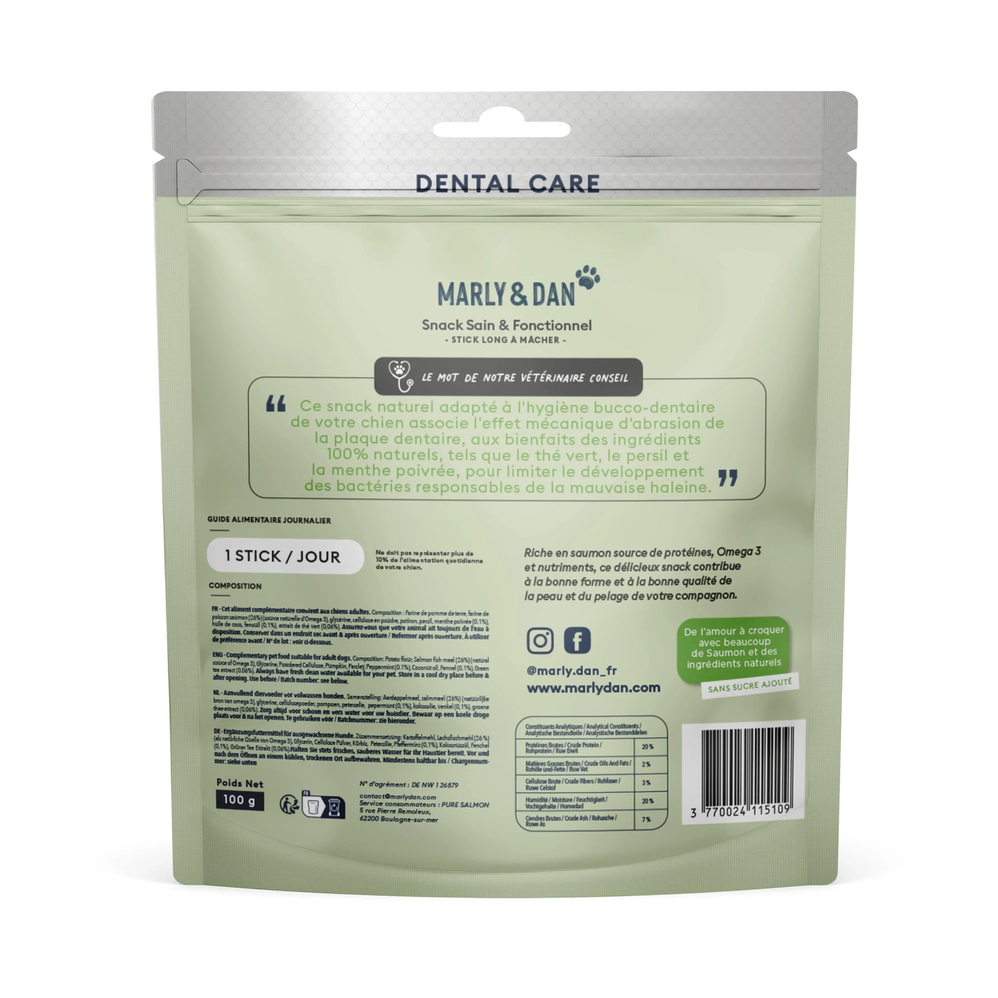 MARLY ET DAN Dental Care Moyens / Grands Chiens 7 sticks