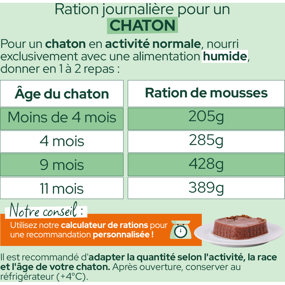 EQUILIBRE & INSTINCT Mousse pour jeune chat riche en saumon, carotte & lait 85g