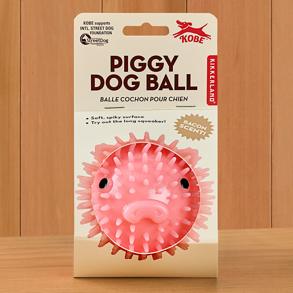 KIKKERLAND Cow Dog Ball Balle pour chien goût bœuf avec couinement 9 cm