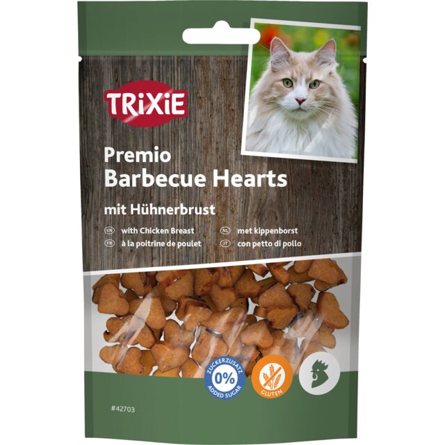 TRIXIE Premio Barbecue Hearts à la poitrine de poulet 50 g