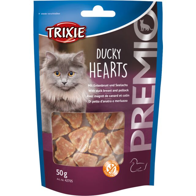 TRIXIE Premio Hearts au magret de canard et au colin 50 g