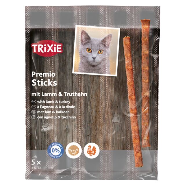 TRIXIE Premio Sticks à l'agneau et à la dinde 5 × 5 g