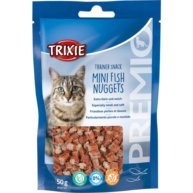 TRIXIE Premio Trainer Snack Mini Nuggets au thon, poulet et à l’herbe à chat 50 g