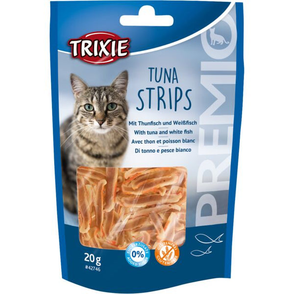 TRIXIE Premio Strips au thon et poisson blanc 20 g