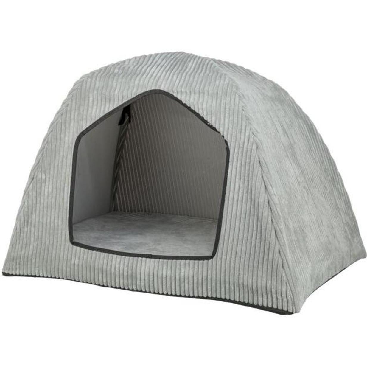 TRIXIE Couchage Jonna 70x50 cm Velours Côtelé Gris Fond Antidérapant