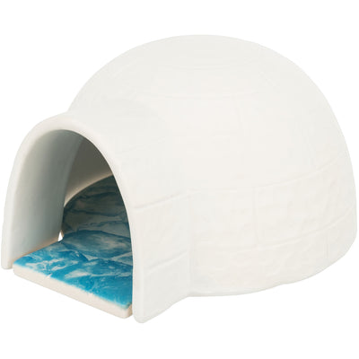 TRIXIE Igloo avec Plateau Rafraîchissant pour Hamster et Souris Céramique Blanc 13x9x15cm
