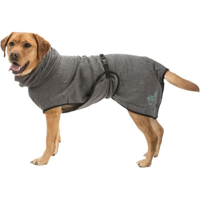 TRIXIE Peignoir de bain pour chien Tissu éponge Gris Taille M 50cm