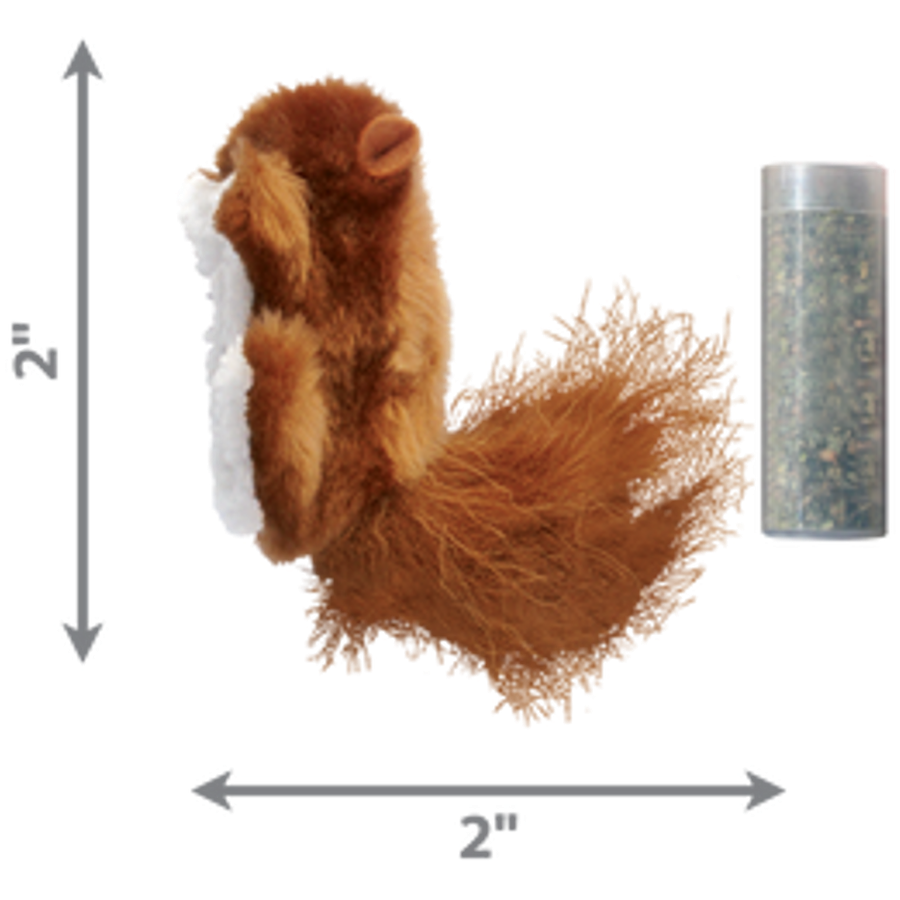 KONG Refillables Squirrel Jouet peluche pour chat multicolore avec herbe à chat rechargeable 7.62x10.16x3.81cm