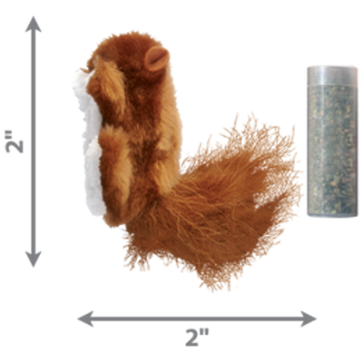 KONG Refillables Squirrel Jouet peluche pour chat multicolore avec herbe à chat rechargeable 7.62x10.16x3.81cm