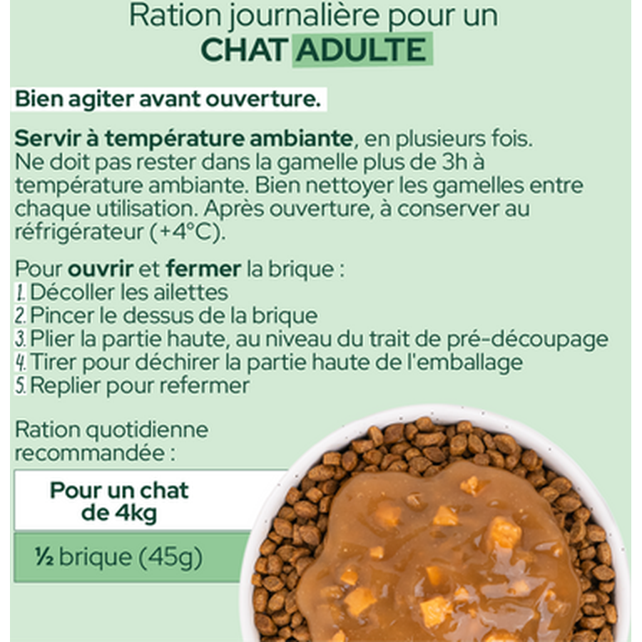 EQUILIBRE & INSTINCT Sauce au poulet aromatisée au cheddar pour chat adulte 90g