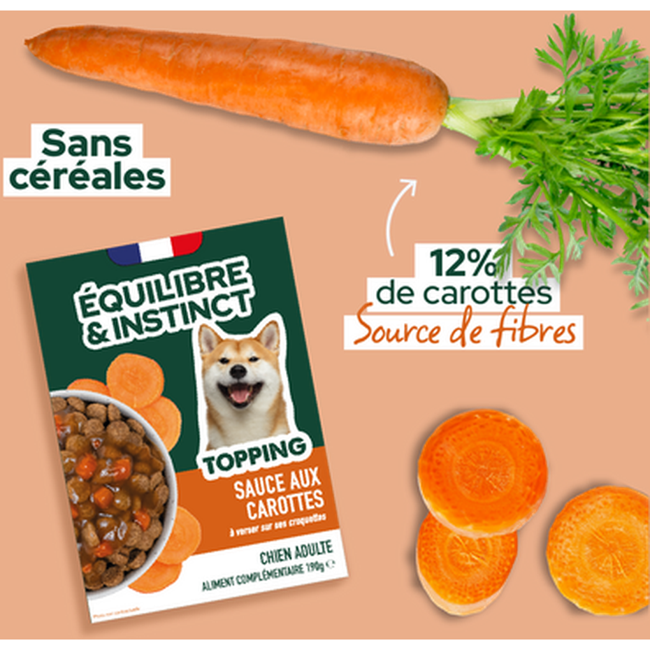 EQUILIBRE & INSTINCT Sauce aux Carottes pour Chien Adulte 100g