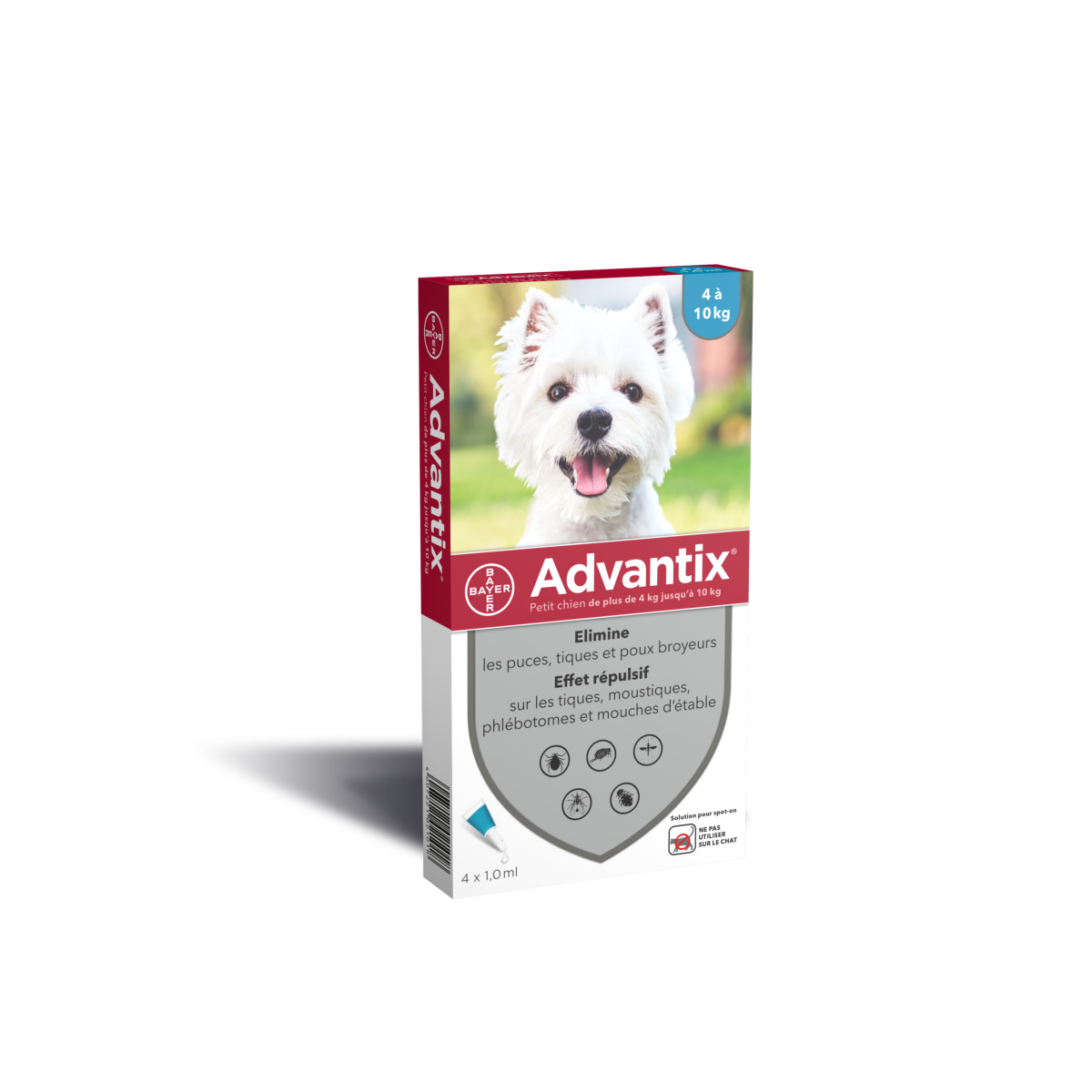 BAYER Advantix Pipettes Antiparasitaires Chien 4-10kg 4 Pipettes