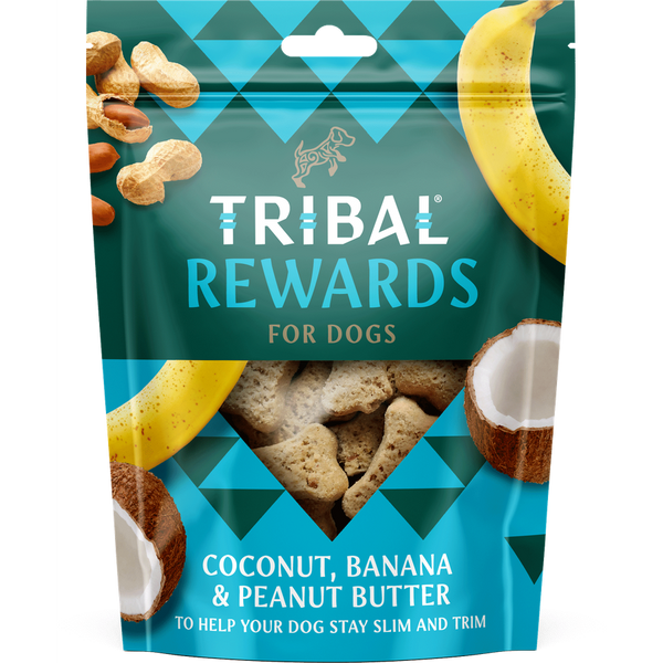 TRIBAL Friandises Noix de Coco, Banane & Beurre de Cacahuète pour Chien 125g