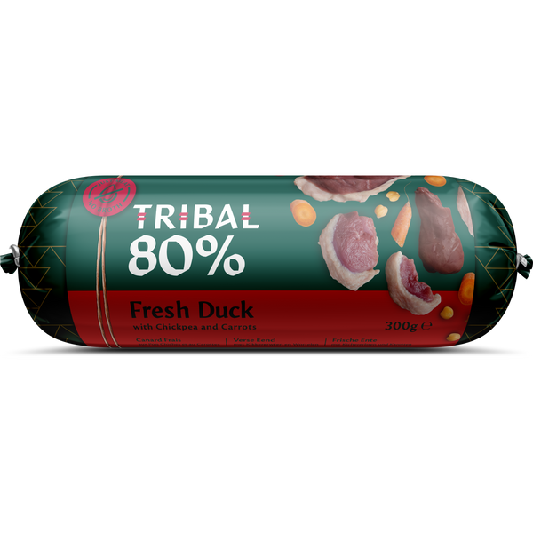 TRIBAL Saucisse 80% au Canard pour Chien 300g