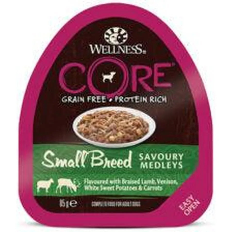 WELLNESS CORE Chien Savoury Medley Nourriture humide Canard Poulet Légumes 6x85g