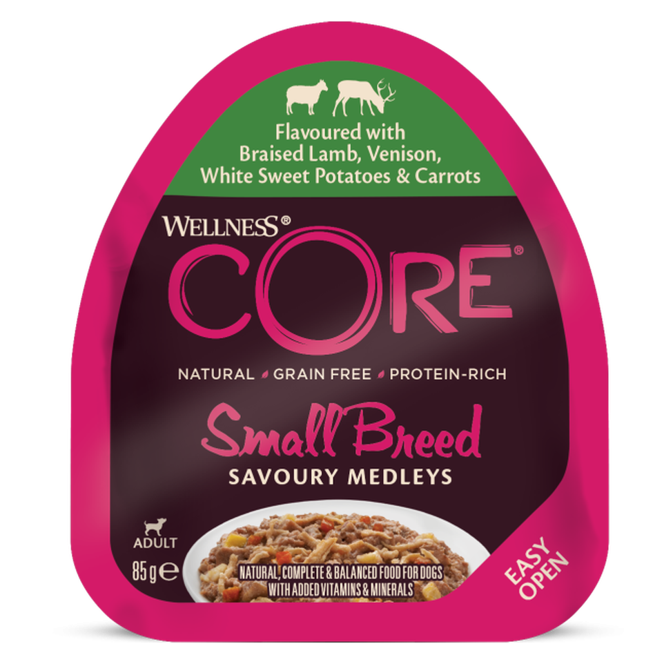 WELLNESS CORE Chien Small Breed Savoury Medley Agneau Chevreuil Légumes 6x85g