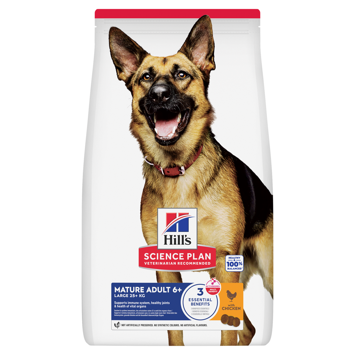 HILL'S Science Plan Mature Adult 6+ Large Breed Croquettes pour chien mature grande race au poulet 18 kg