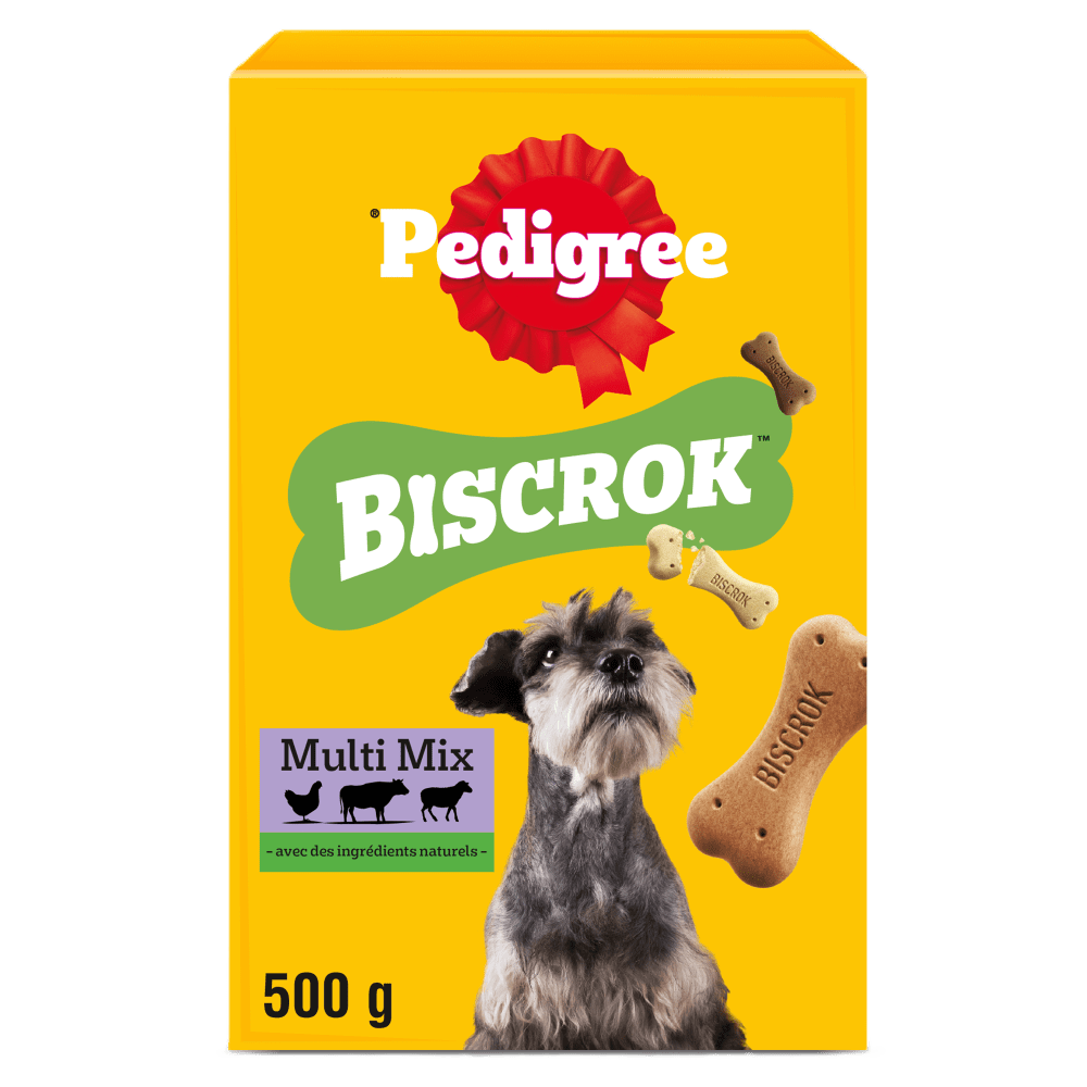 PEDIGREE Biscrok Multi Mix Biscuits 3 Variétés pour Chien 500g
