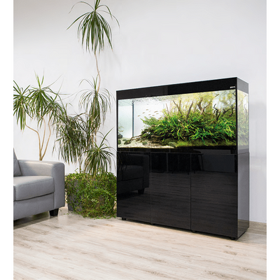 AQUAEL Meuble Glossy 150 Noir Portes Acrylique 150x50x72cm